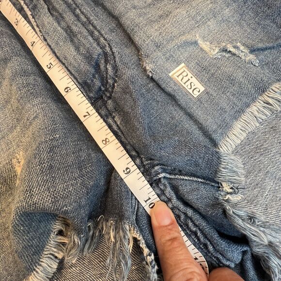 One x One Teaspoon High Waist Bonita Raw Hem Distressed Jean Shorts Sz 24 - Picture 12 of 13